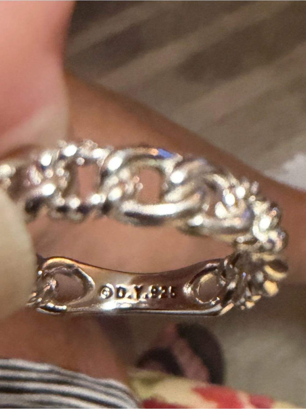 NWOT Belmont Curb Link Band Ring, Sterling Silver, Size 9 - Picture 4 of 5